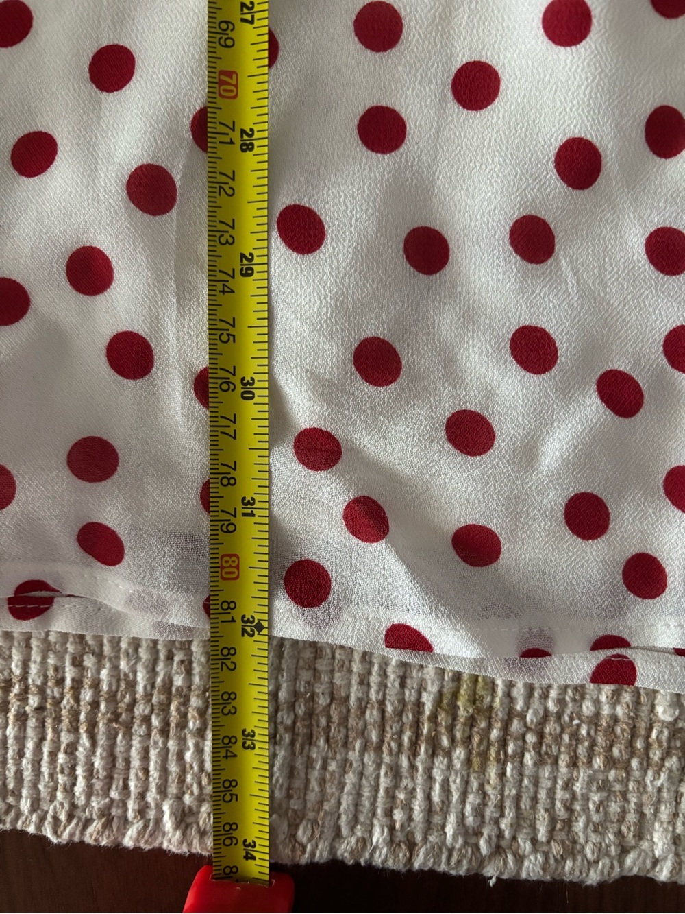 Reformation Cream Midi Dress with Red Polka Dots - Picture 11 of 11